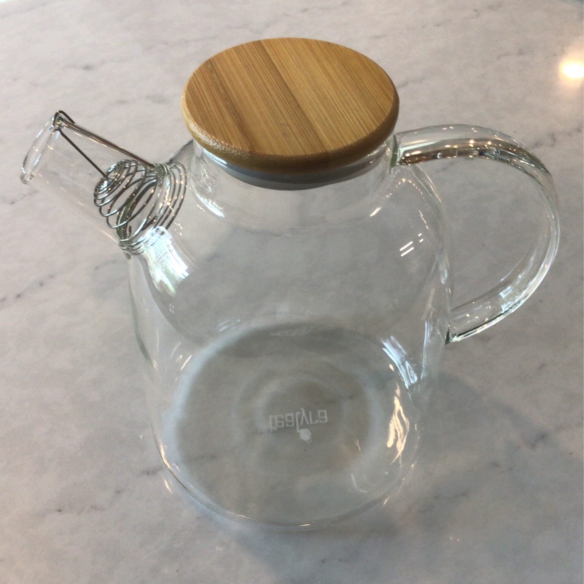Glass Teapot and Kettle with Wooden Top - 60 oz - exist green