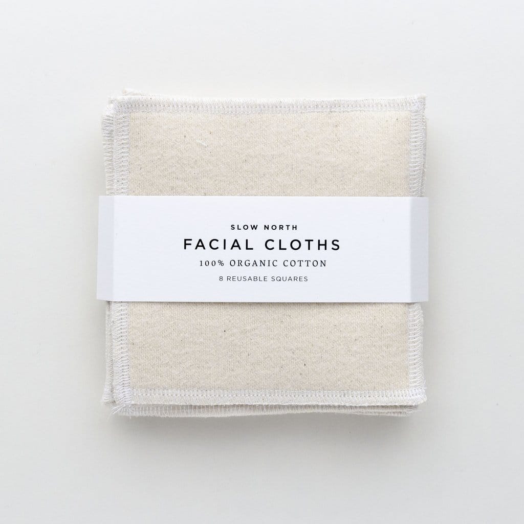 slow north organic cotton facial cloths