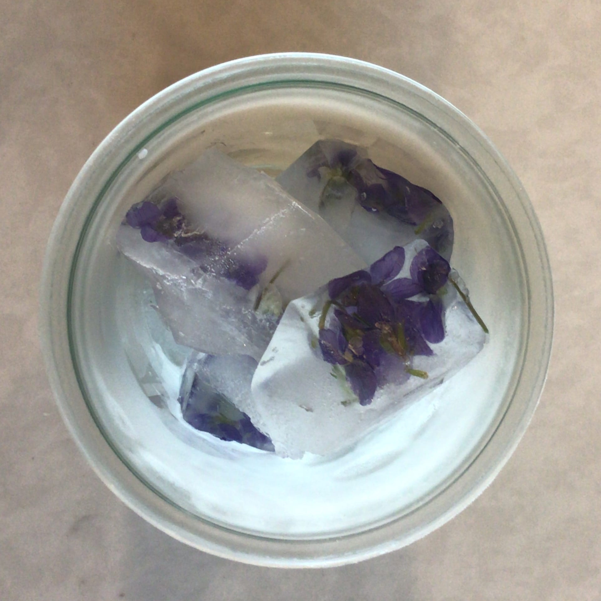 sold out edible violet ice cubes each