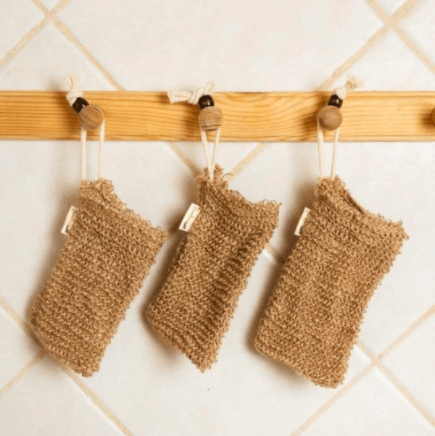 bamboo switch sisal linen soap saver bag