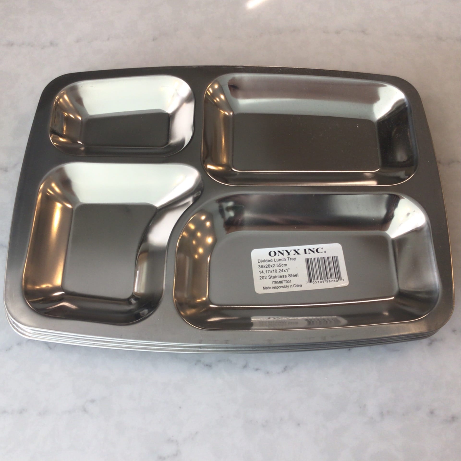 onyx stainless steel lunch tray