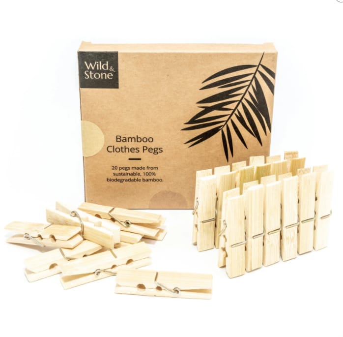 wild and stone bamboo clothes pegs pins