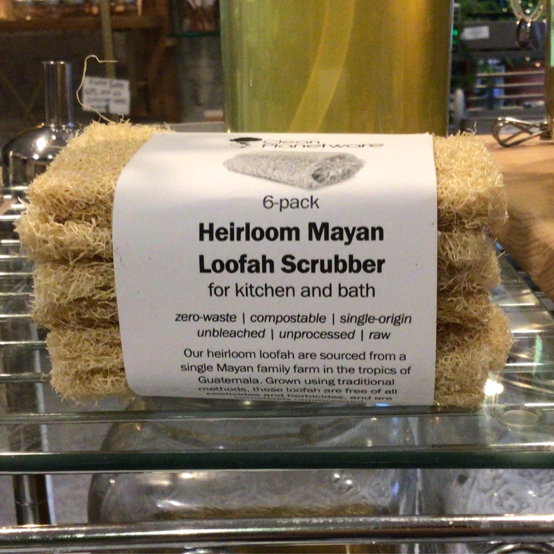 brush with bamboo mayan loofah scrubber six pack